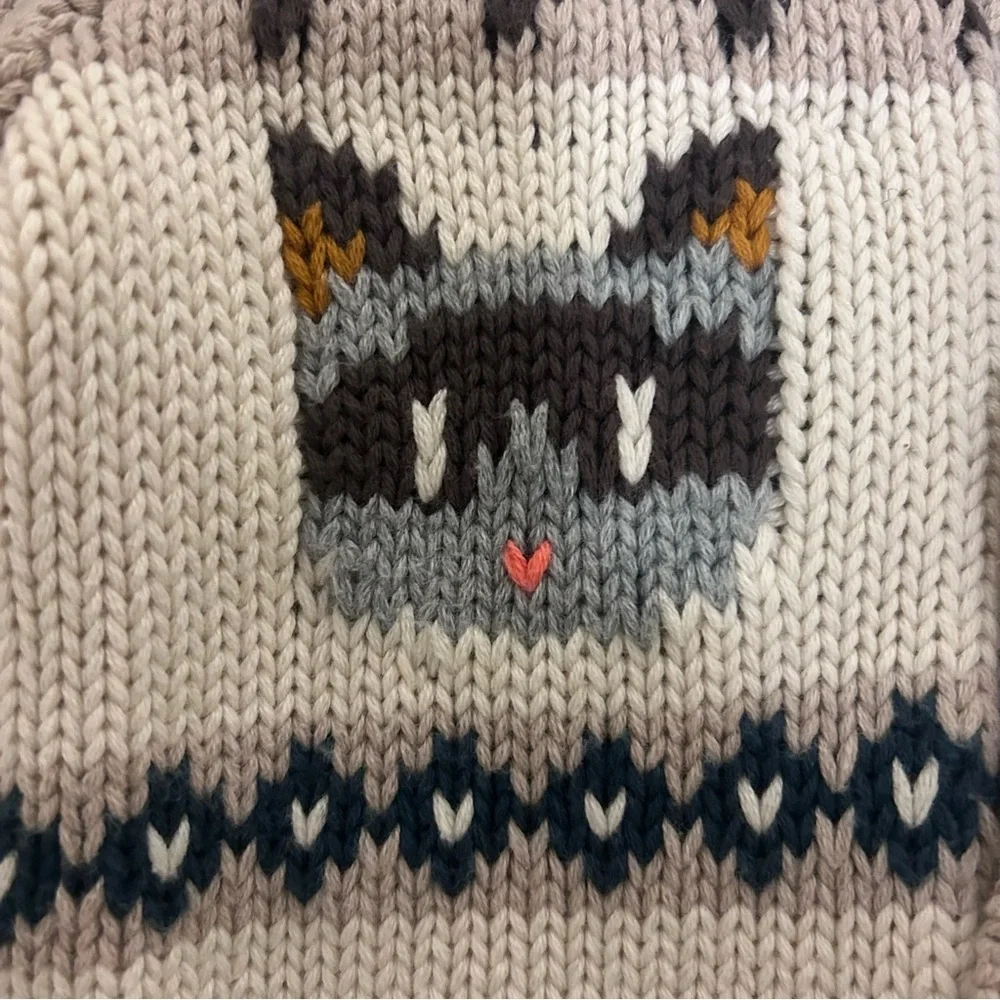 Baby Gap Fair Isle Cardigan 18-24M Animal Knit Lodge Scandi Chunky Cabincore